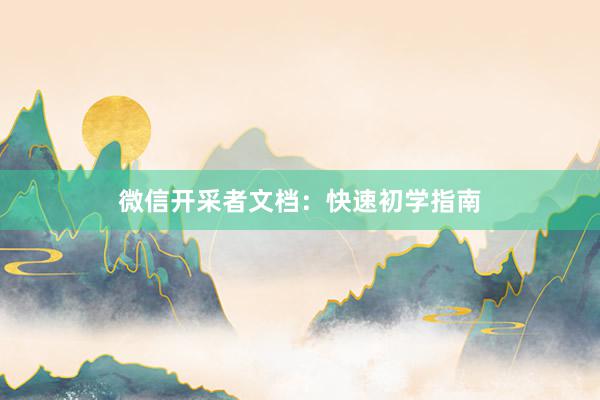 微信开采者文档：快速初学指南